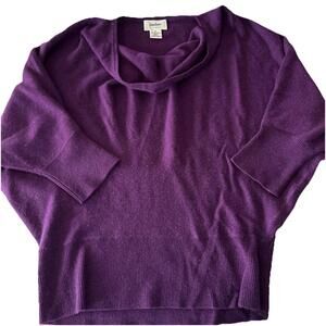 Neiman Marcus Purple Plum Cashmere Cowl Neck Sweater Batwing Sleeve Size Small